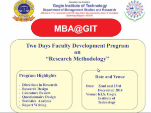 Faculty Development Program On Research Methodology - All About Belgaum